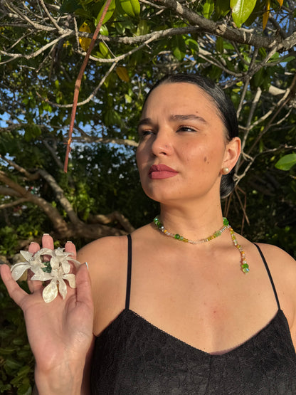 Ivory Orchid Sunrise Necklace
