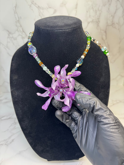 Eloisa Real Preserved Flower Necklace & Hair Clip | Handmade Botanical Jewelry | Multifunctional Floral Art