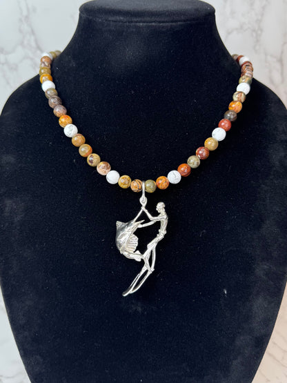 Swordfish Diver 925 Sterling Silver Hand Made Necklace | One-of-a-Kind Coastal Art