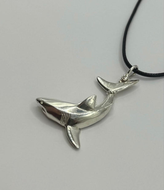 Great White Shark 925 Sterling Silver Pendant Necklace Sea Fish Animal for Men Women Jewelry Gifts