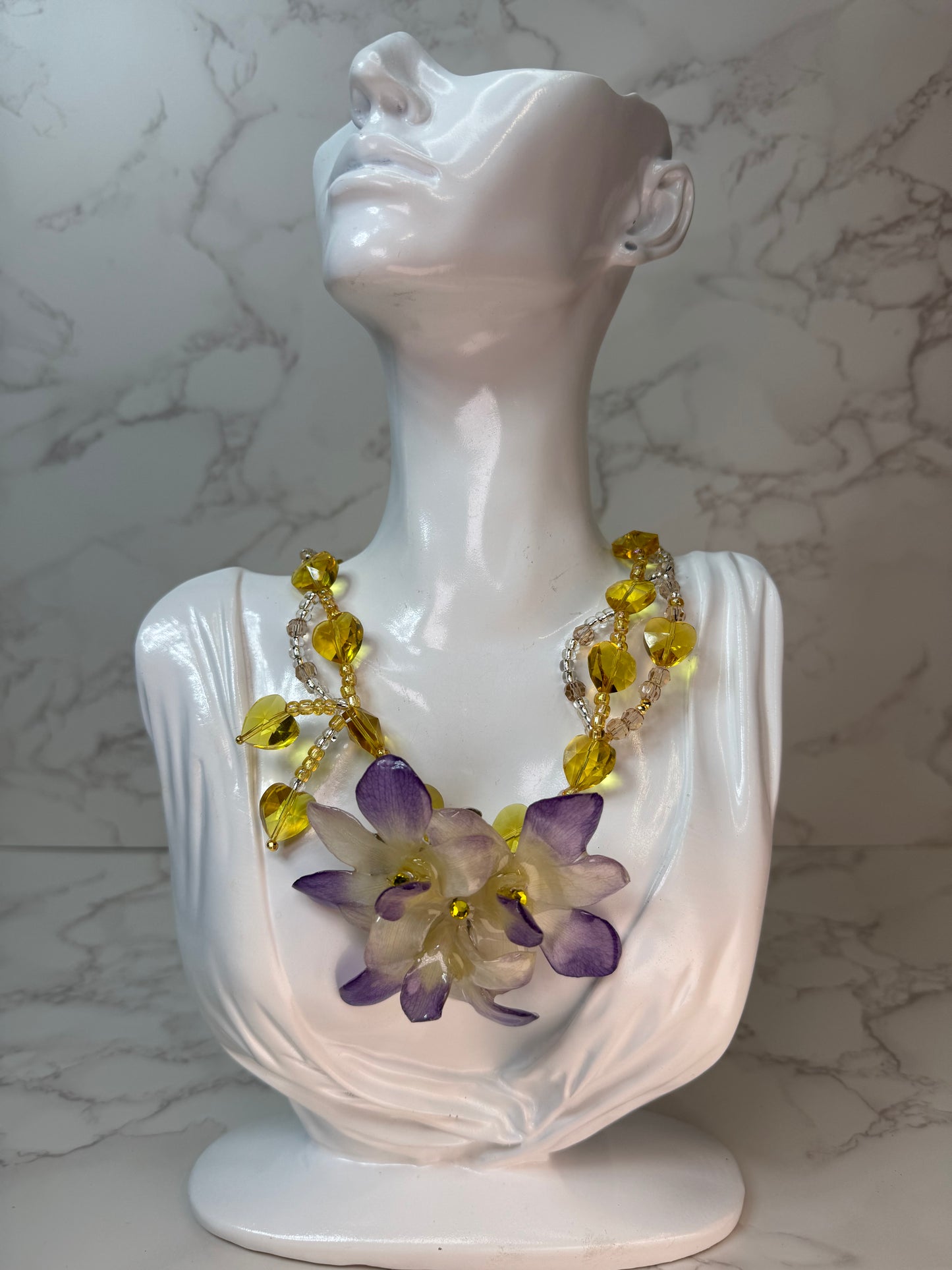 Mary Real Preserved Flower Necklace & Hair Clip | Handmade Botanical Jewelry | Multifunctional Floral Art