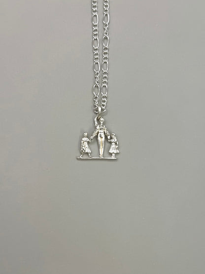 Mom and Daughters Necklace, 925 Sterling Silver