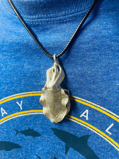 Cuttlefish Necklace, 925 Sterling Silver