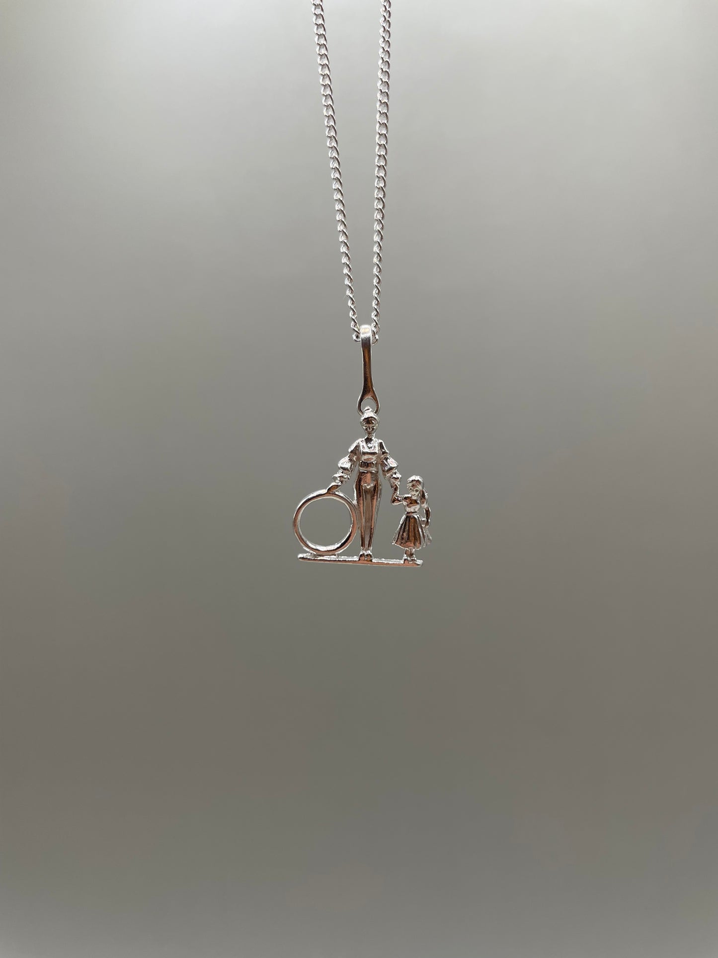 Mom and Daughter Necklace, 925 Sterling Silver