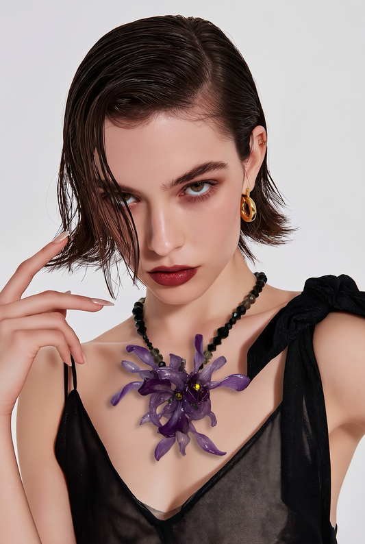 Dunia Real Preserved Flower Necklace & Hair Clip | Handmade Botanical Jewelry | Multifunctional Floral Art