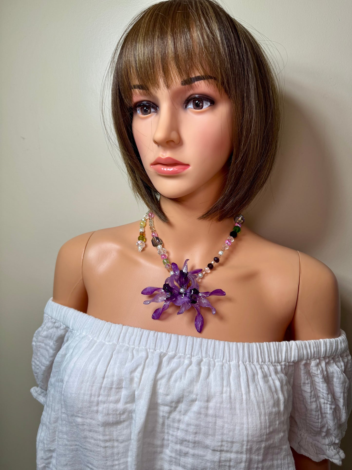 Marie Real Preserved Flower Necklace & Hair Clip | Handmade Botanical Jewelry | Multifunctional Floral Art