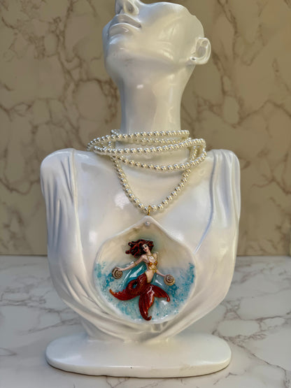 Thursday Ocean Mermaid Necklace | Handmade Seashell Jewelry | Brass Shell Accents | One-of-a-Kind Coastal Art