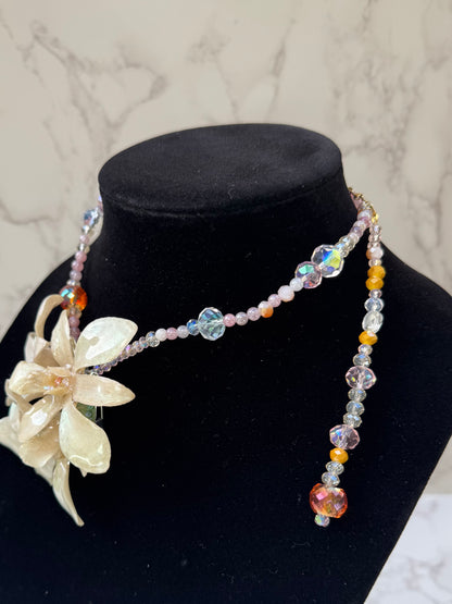 Blushing Ivory Trinity Orchids Triple Mini Orchid Flower Jewelry – Necklace, Hair Clip & Brooch | Handmade Floral Jewelry