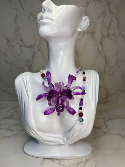 Abrazo Real Preserved Flower Necklace & Hair Clip | Handmade Botanical Jewelry | Multifunctional Floral Art
