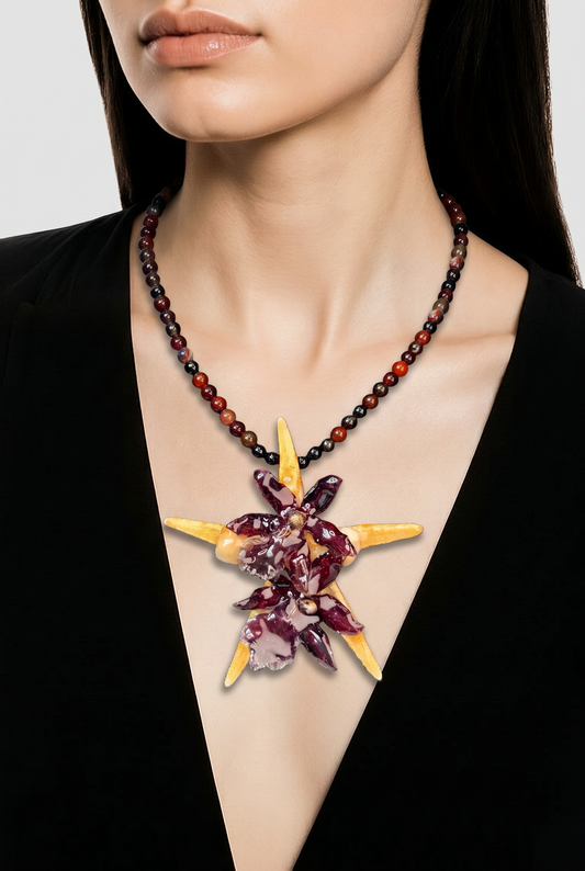 Estrella Real Starfish & Preserved Flower Necklace| Handmade Ocean & Botanical Jewelry