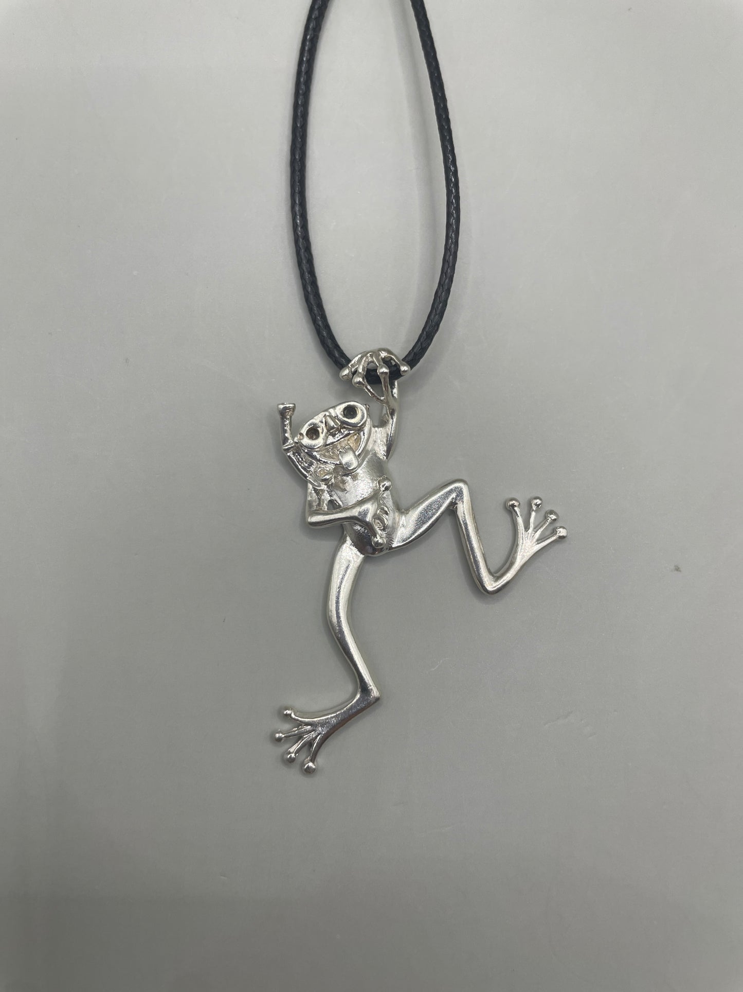 Scuba Frog Necklace, 925 Sterling Silver, 3D Pendant