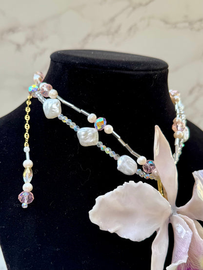 Ivory Cattleya Pearl Necklace