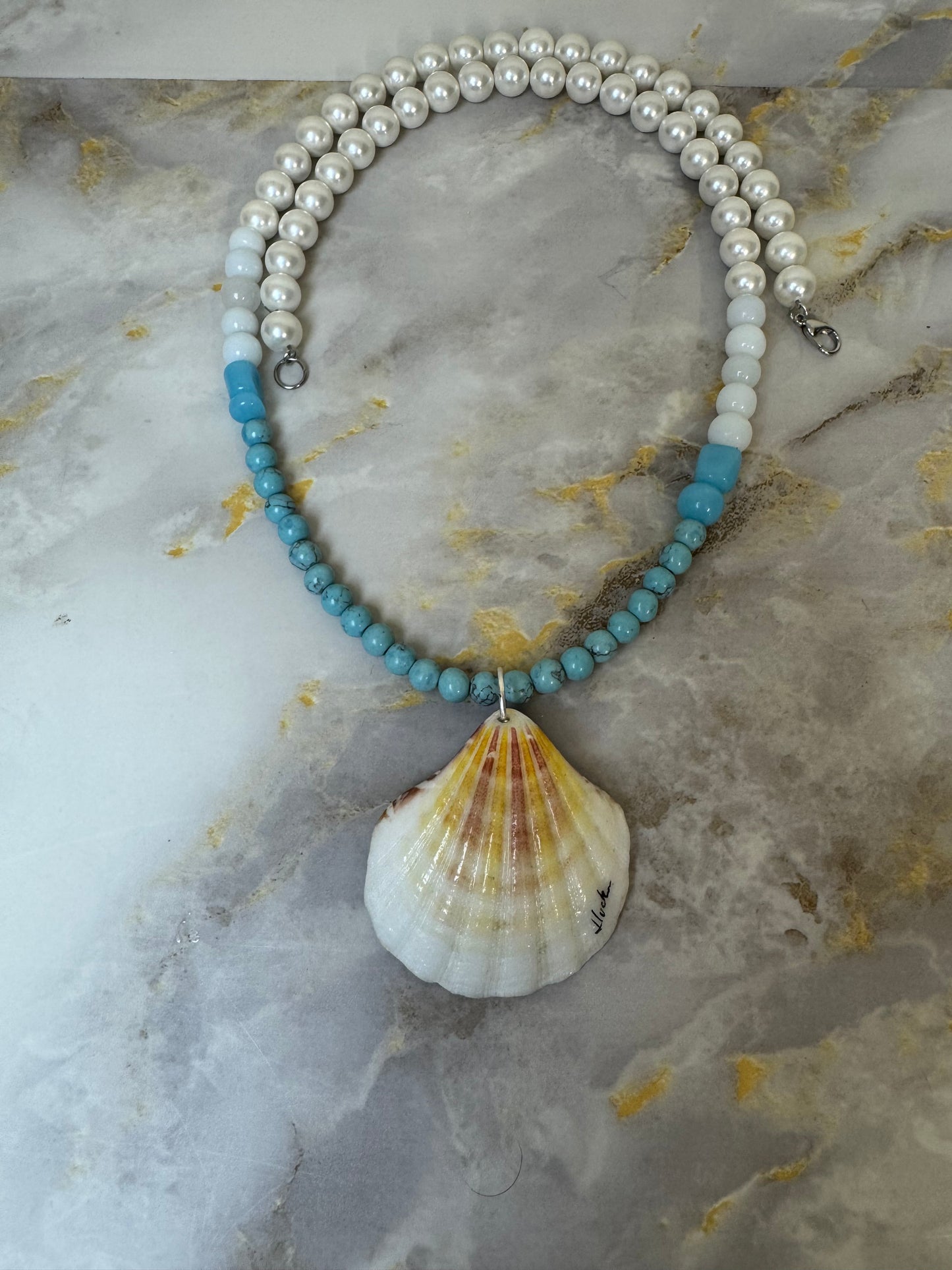 Gorgeous Dolphin Necklace Resin‑Encased Shell Collection Shell Necklaces, Epoxy Resin Necklace with earrings
