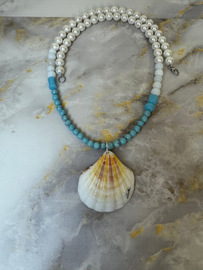 Gorgeous Dolphin Necklace Resin‑Encased Shell Collection Shell Necklaces, Epoxy Resin Necklace with earrings