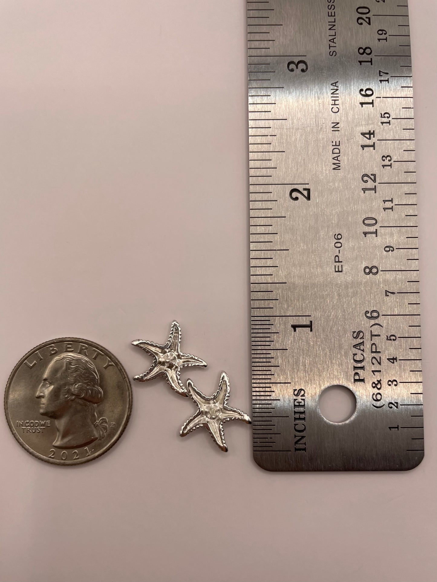 Starfish Earrings, 925 Silver