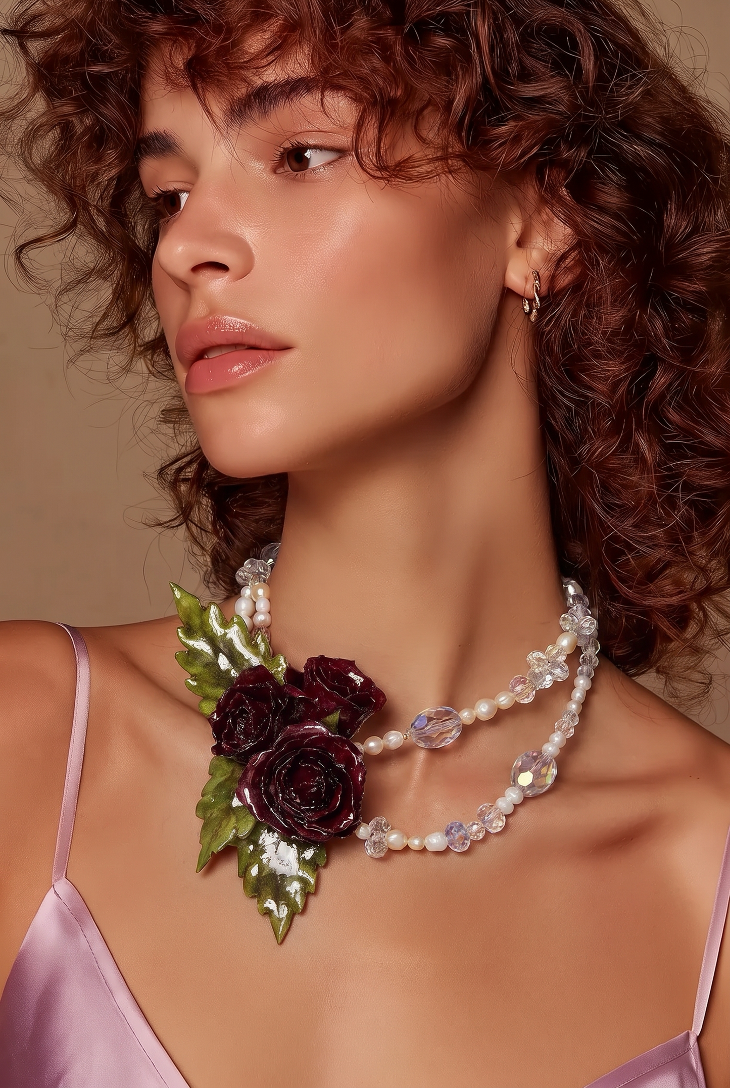 3 Aurora Eternal Rose – Real Red Rose in UV Resin & Freshwater Pearl Necklace | Handmade Floral Jewelry | Made in USA