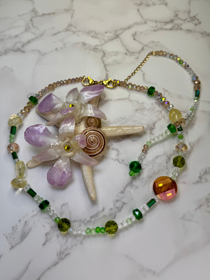 May Real Starfish & Preserved Flower Necklace | Convertible Hair Clip | Handmade Ocean & Botanical Jewelry