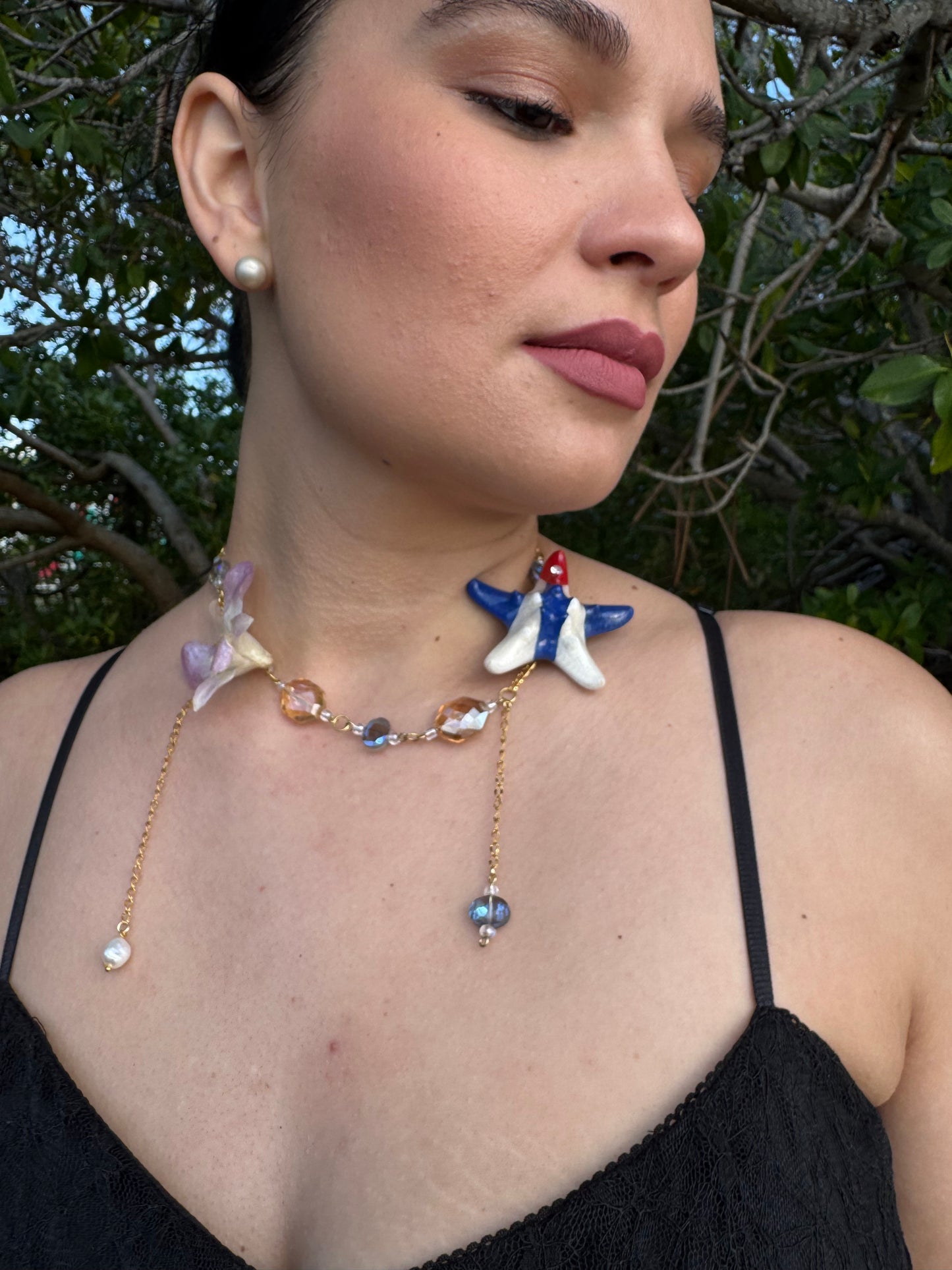 Orchid Seashell Harmony Necklace