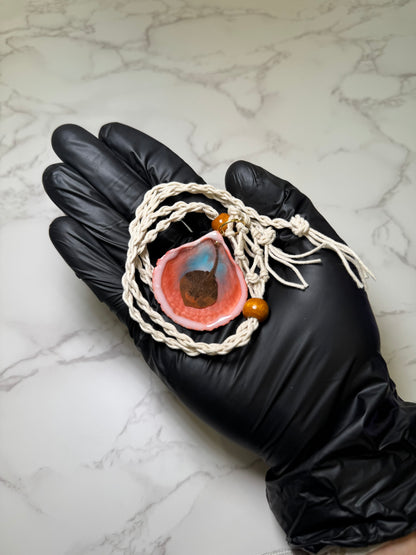 Single Sting Ray Handmade Stingray Necklace Encapsulated in Real Shell with UV Resin