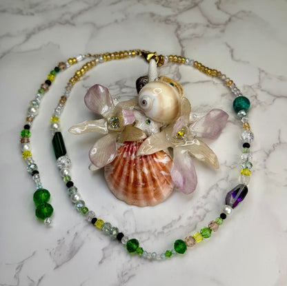 Valentina Real Starfish & Preserved Flower Necklace | Convertible Hair Clip | Handmade Ocean & Botanical Jewelry