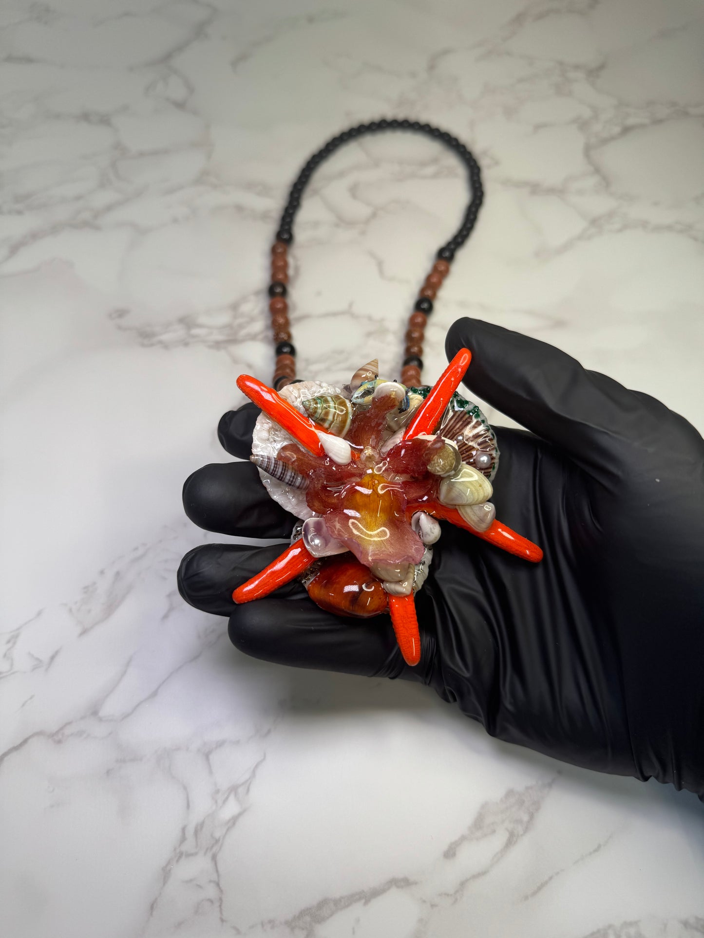 Cattleya Mini Orchid Ocean Necklace