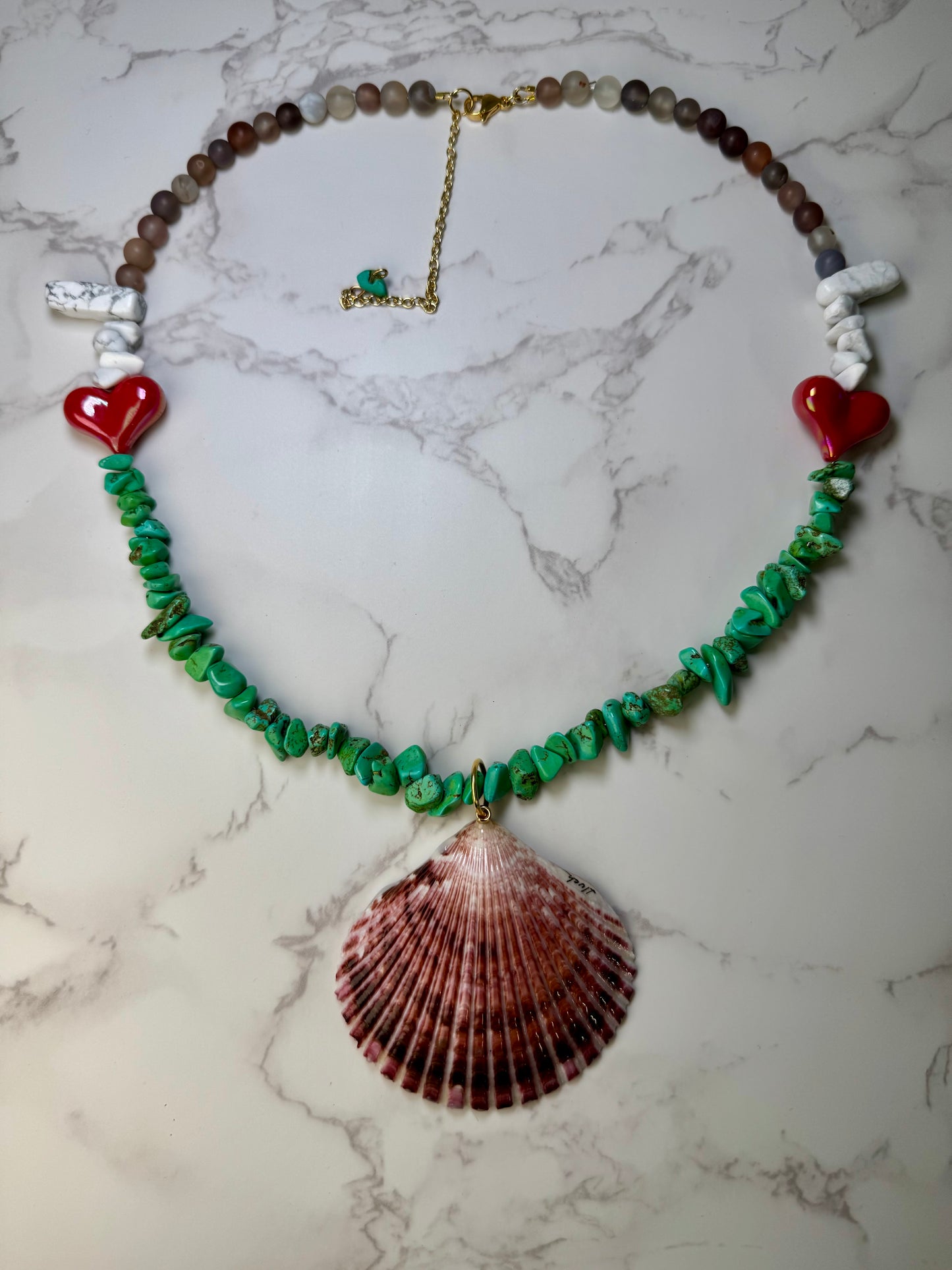 Cute Couple Seahorse Necklace Resin‑Encased Shell Collection Shell Necklaces, Epoxy Resin Necklace