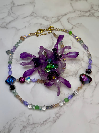 Ana Real Preserved Flower Necklace & Hair Clip | Handmade Botanical Jewelry | Multifunctional Floral Art