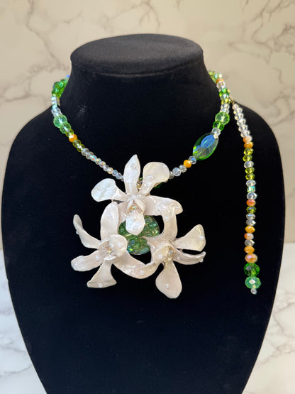 Ivory Orchid Sunrise Necklace