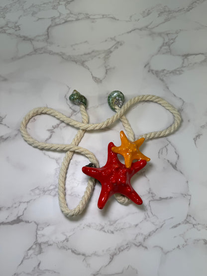 Coral Starfish Rope Necklace