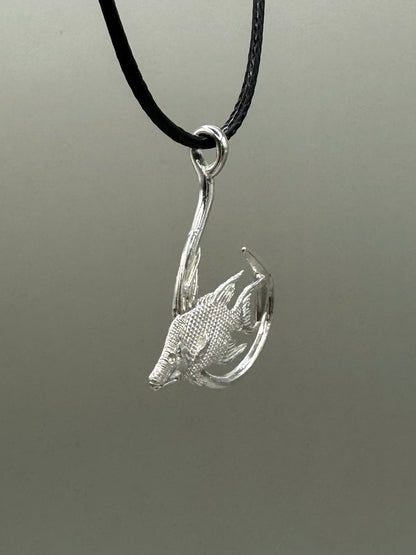 Hogfish And Hook Necklace, 925 Sterling Silver