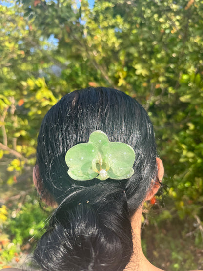 Mint Orchid Pearl Hairpin