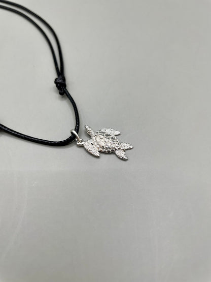 Mini Sea Turtle Pendant, Silver 925