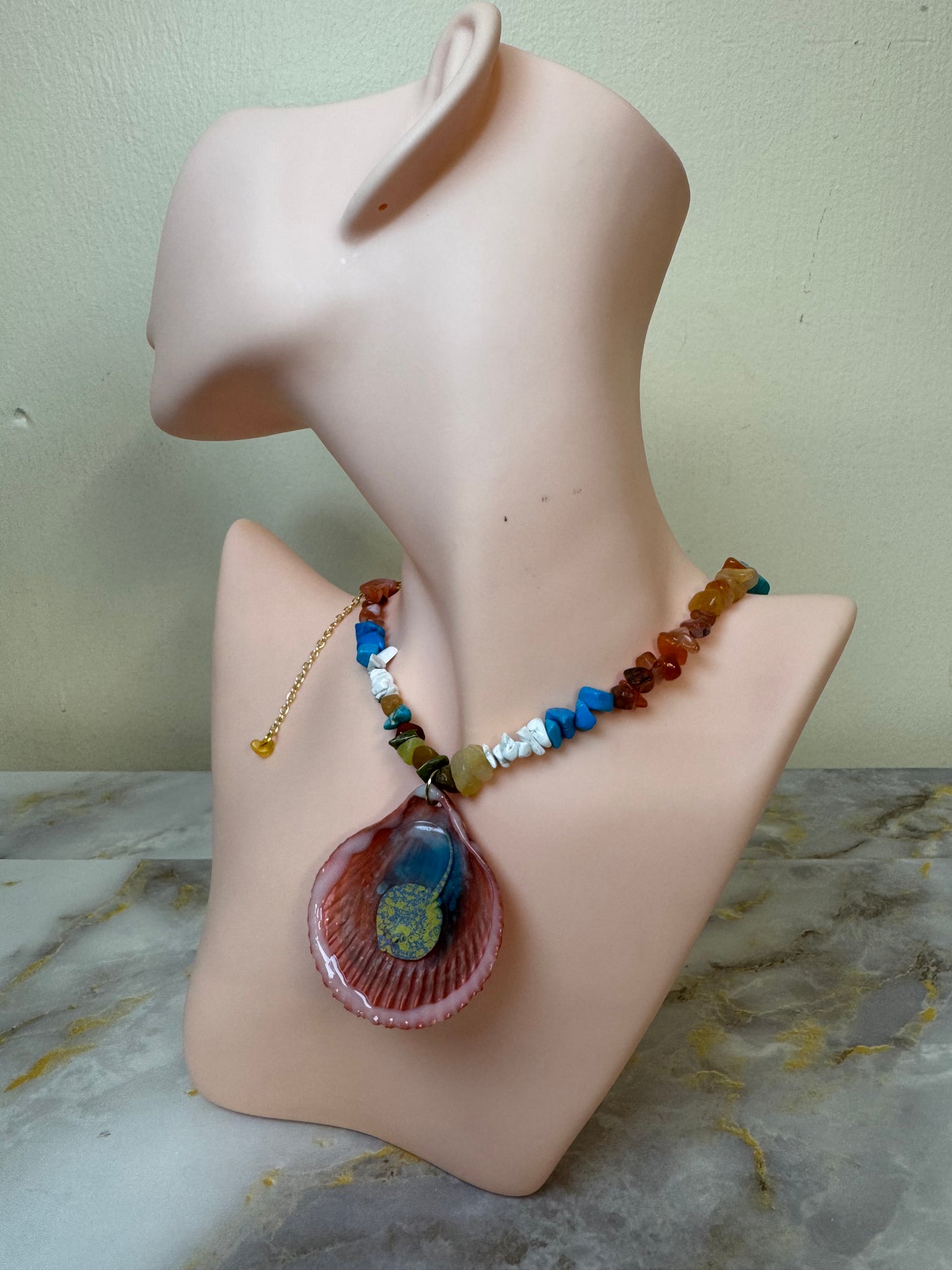 Beautiful Sting Ray Necklace Resin‑Encased Shell Collection Shell Necklaces, Epoxy Resin Necklace