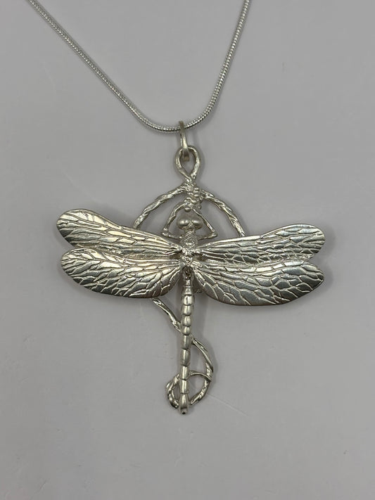 Dragonfly Necklace, 925 Sterling Silver