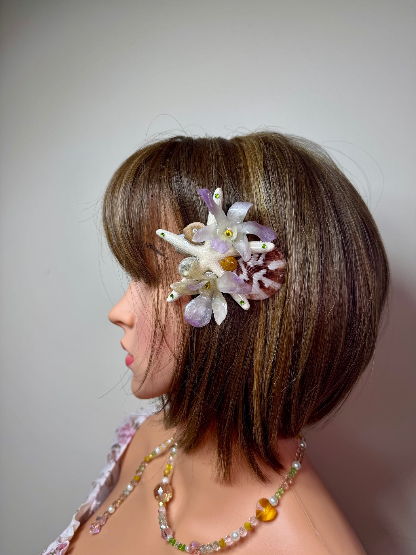 Olivia Real Starfish & Preserved Flower Necklace | Convertible Hair Clip | Handmade Ocean & Botanical Jewelry
