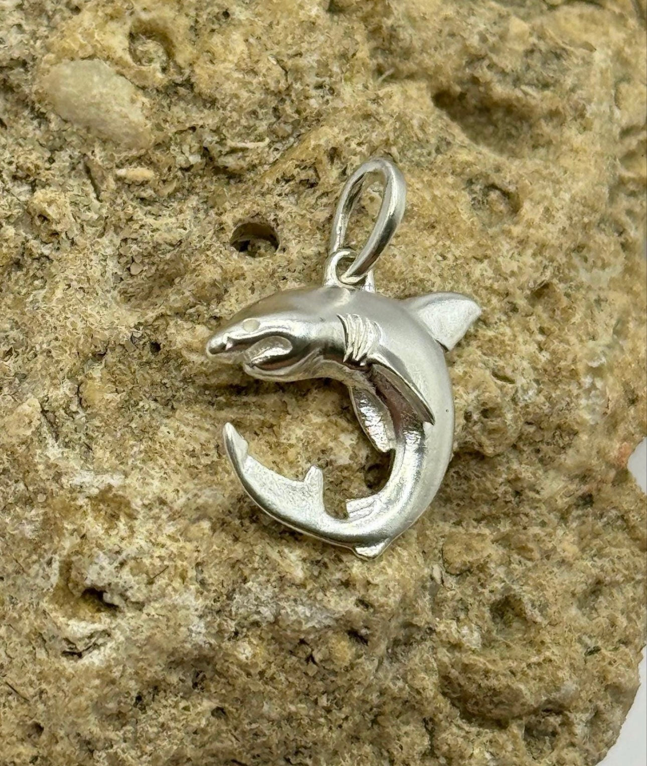 Mini Great White Shark Handmade Pendant Necklace Crafted in 925 Sterling Silver Shark Jewelry Gifts for Men Women Shark Lovers