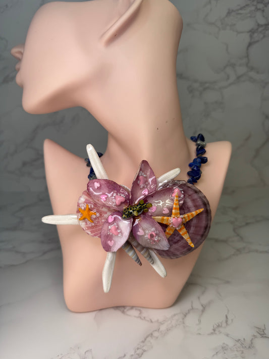 Starfish & Pufferfish Ocean Hearts Breast Cancer Awareness Necklace