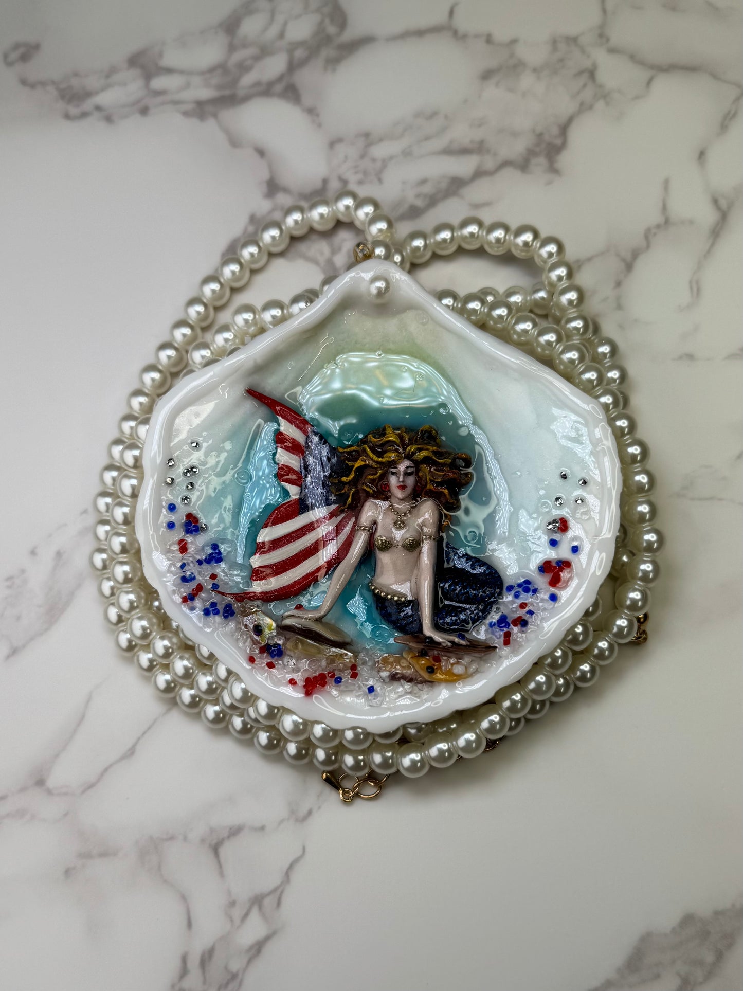 Mistral Mermaid Sea Shell Necklace  – Mermaid in Shell with UV Resin