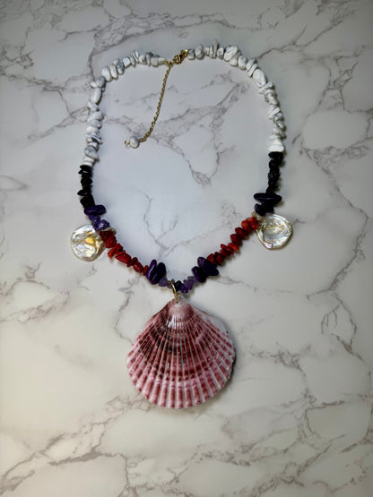 Set Blue Crab Necklace Resin‑Encased Shell Collection Shell Necklaces Sea Necklaces Epoxy Resin