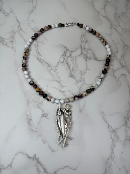 Marlin Diver 925 Sterling Silver Hand Made Necklace | One-of-a-Kind Coastal Art