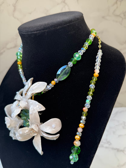 Ivory Orchid Sunrise Necklace