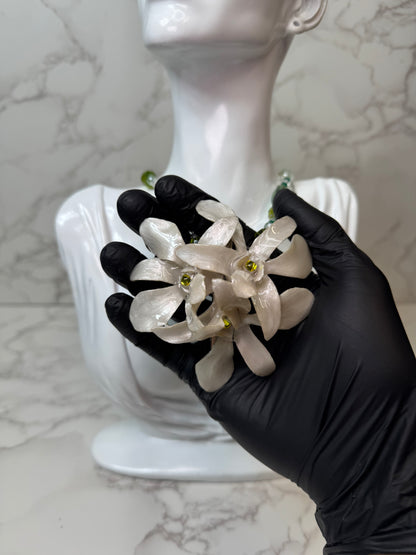 Winter Real Preserved Flower Necklace & Hair Clip | Handmade Botanical Jewelry | Multifunctional Floral Art