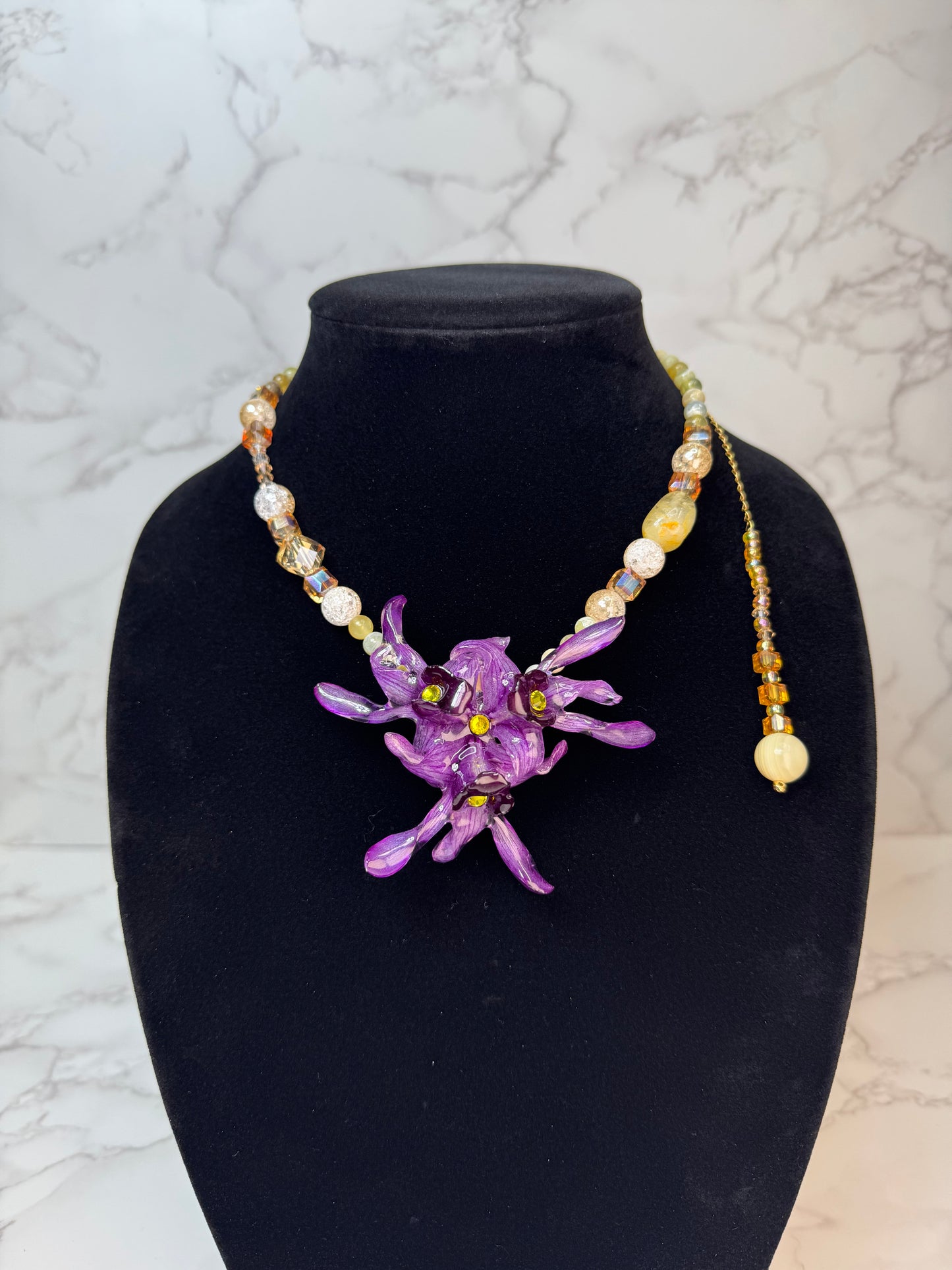 Julia Real Preserved Flower Necklace & Hair Clip | Handmade Botanical Jewelry | Multifunctional Floral Art