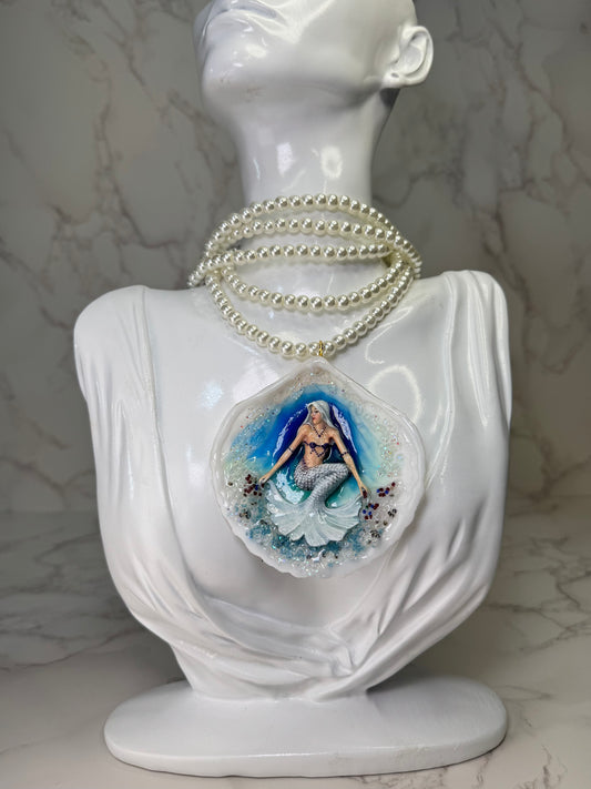 The Moonlight Muse Mermaid– White Siren of the Sea