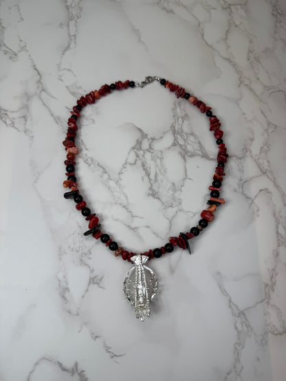 Red Lobster 925 Sterling Silver Hand Made Necklace | One-of-a-Kind Coastal Art