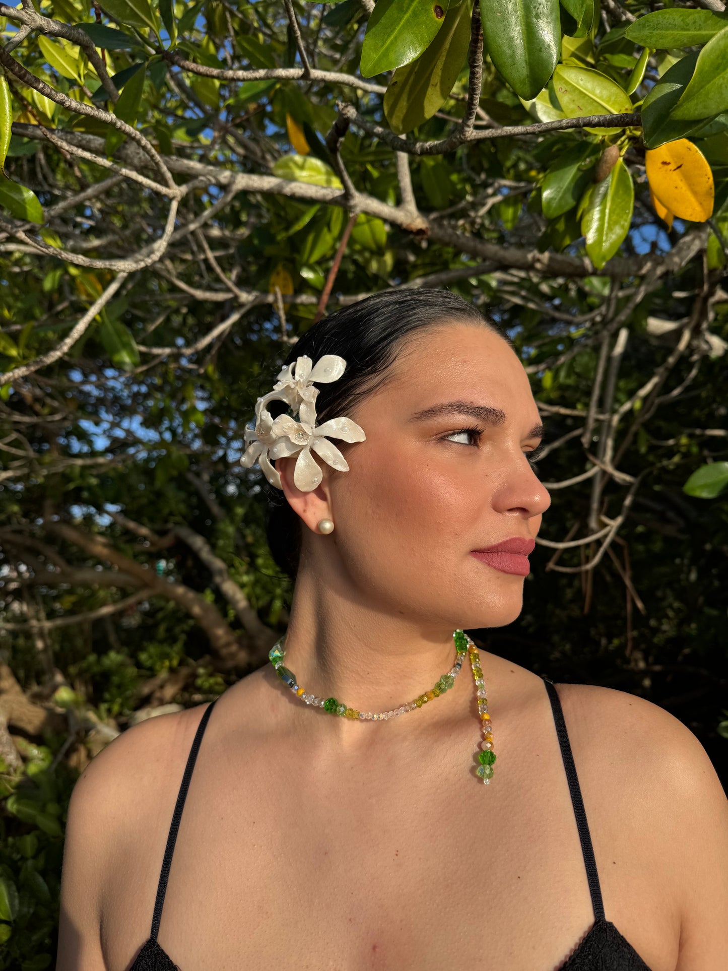 Ivory Orchid Sunrise Necklace