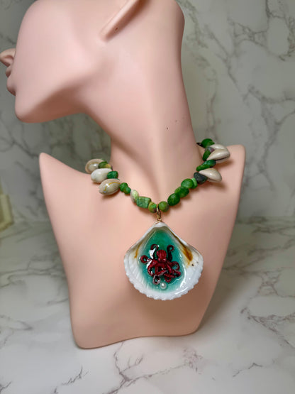 25 Pez Perro Handmade Necklace Encapsulated in Real Shell with UV Resin