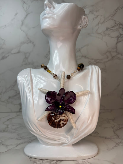 Nina Real Starfish & Preserved Flower Necklace| Handmade Ocean & Botanical Jewelry