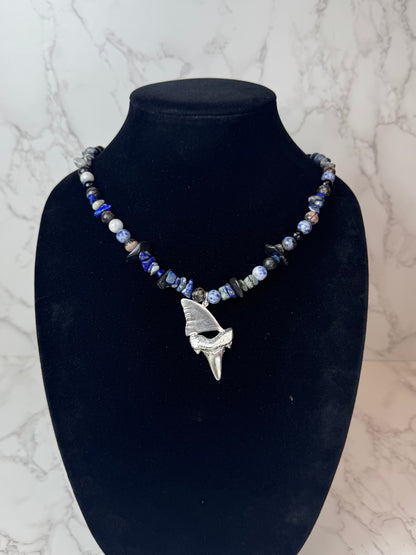 Shark Fin 925 Sterling Silver Hand Made Necklace | One-of-a-Kind Coastal Art