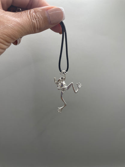 Scuba Frog Necklace, Handcrafted Unique 3D Pendant in 925 Sterling Silver for Frog Lovers